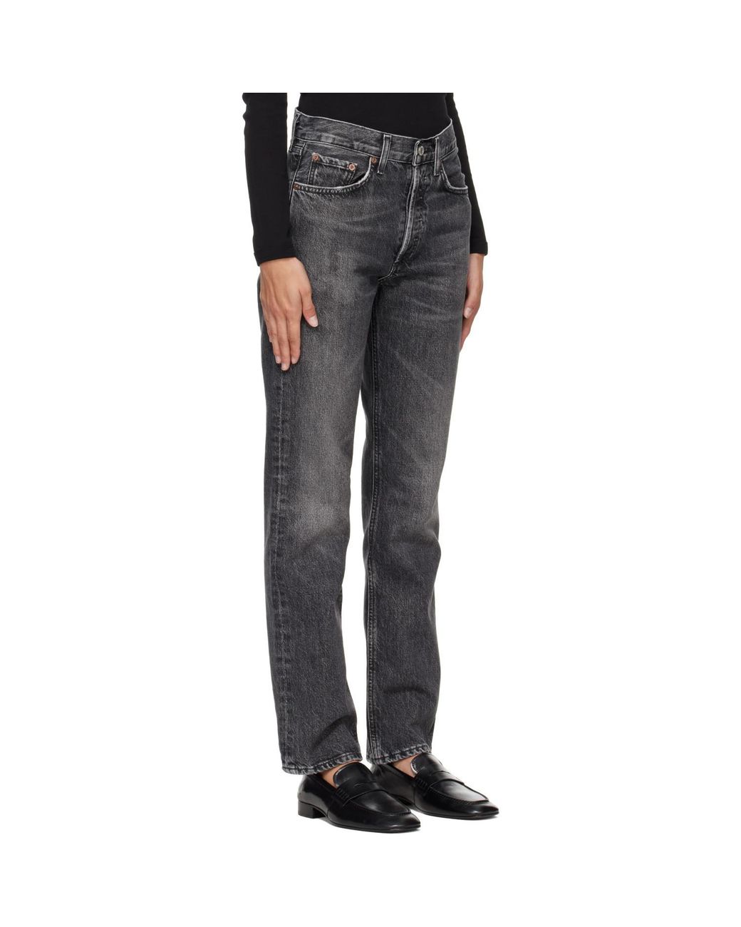 Agolde Gray Lana Straight-Leg Jeans