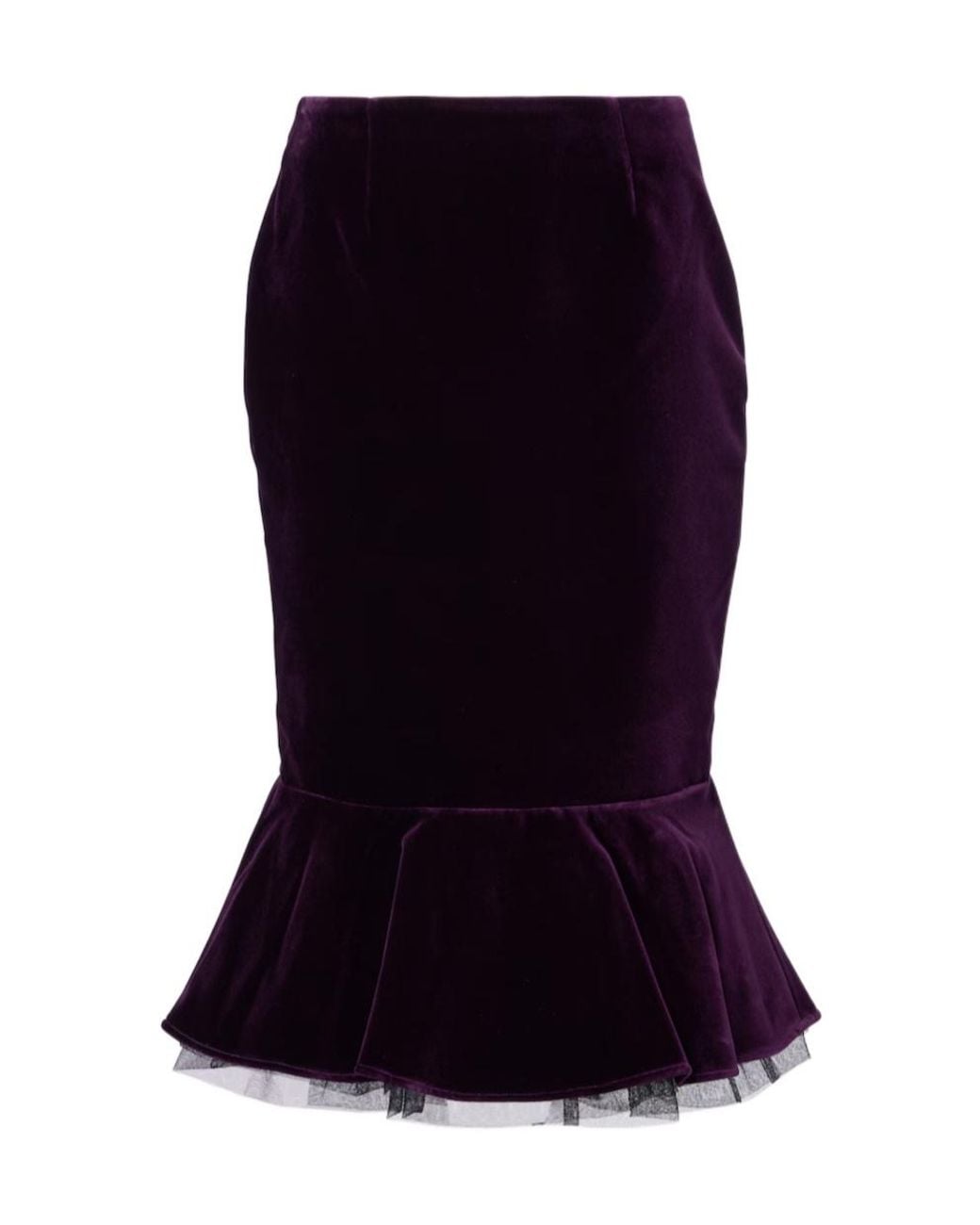 Nina Ricci Blue Ruffled Midi Skirt