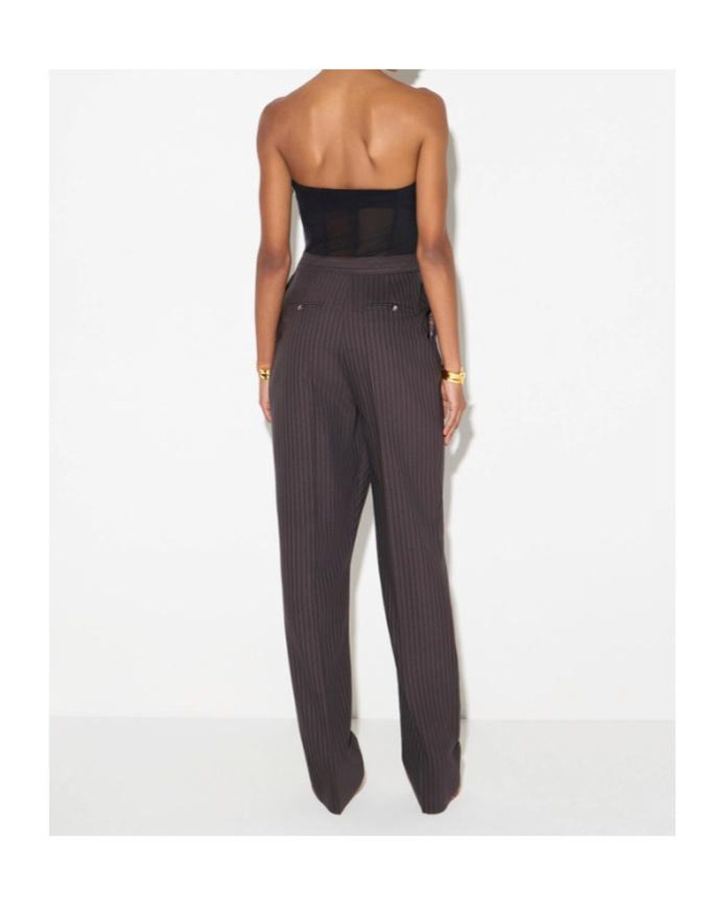 Elisabetta Franchi Multicolor Strapless Pinstripe Jumpsuit