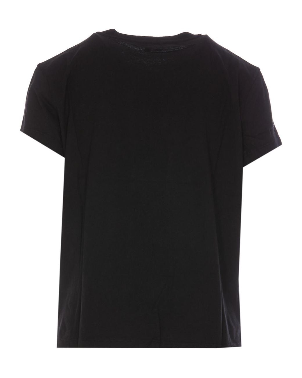 Patrizia Pepe Black Logo-Print Organic Cotton T-Shirt