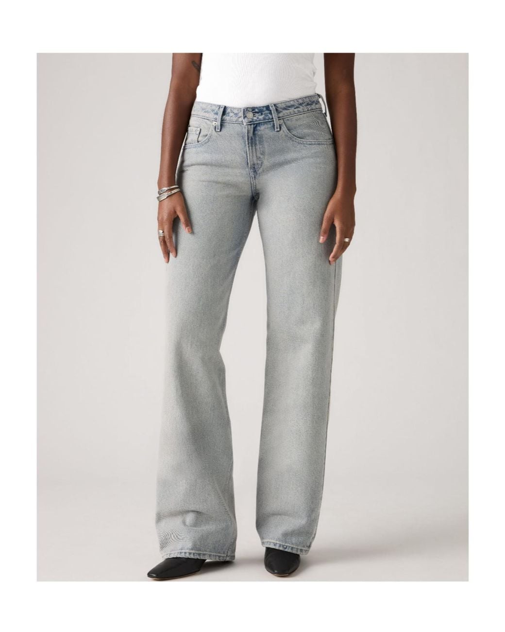 Levi's Gray Logo-Patch Jeans