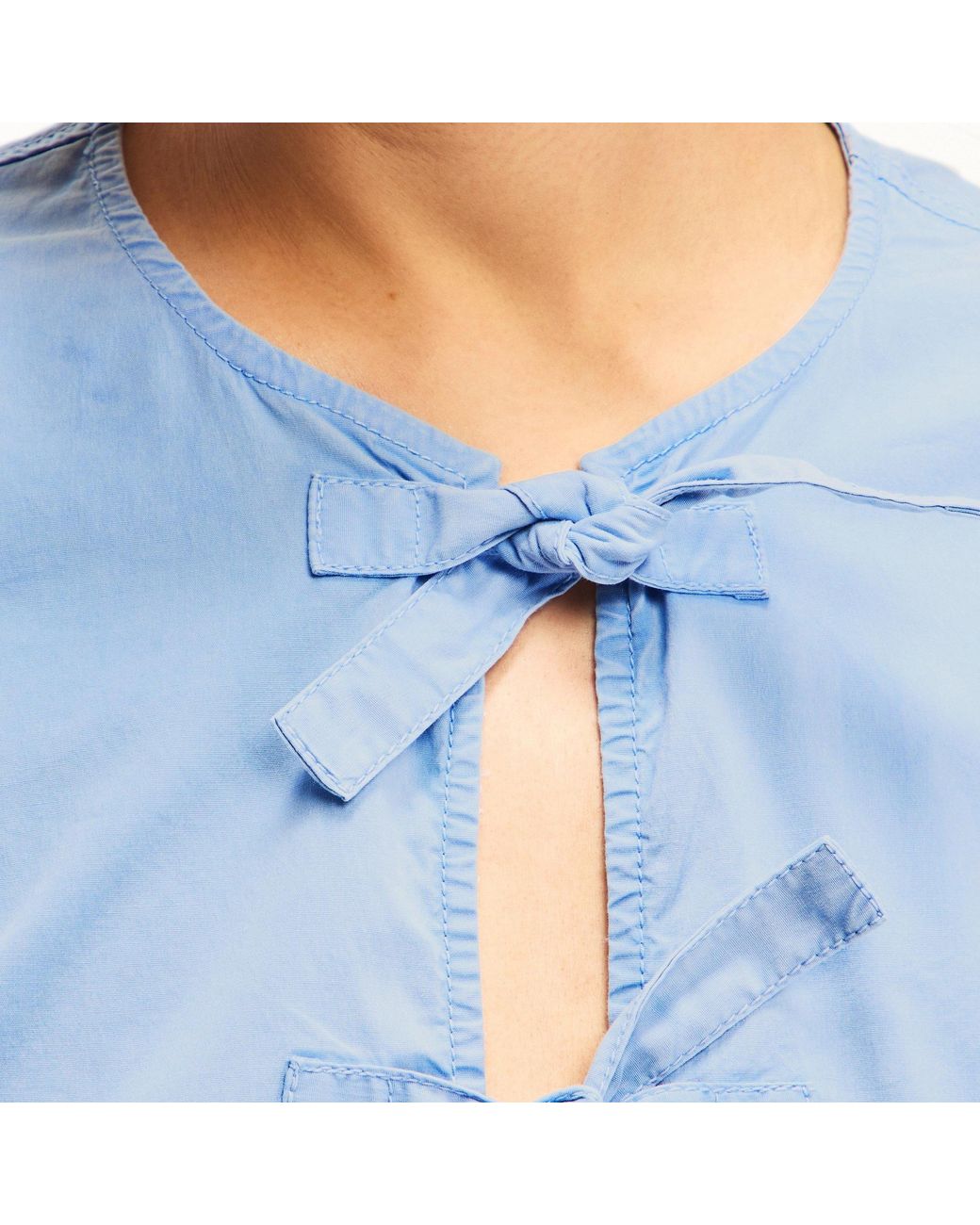 Ganni Blue Ruffled Blouse