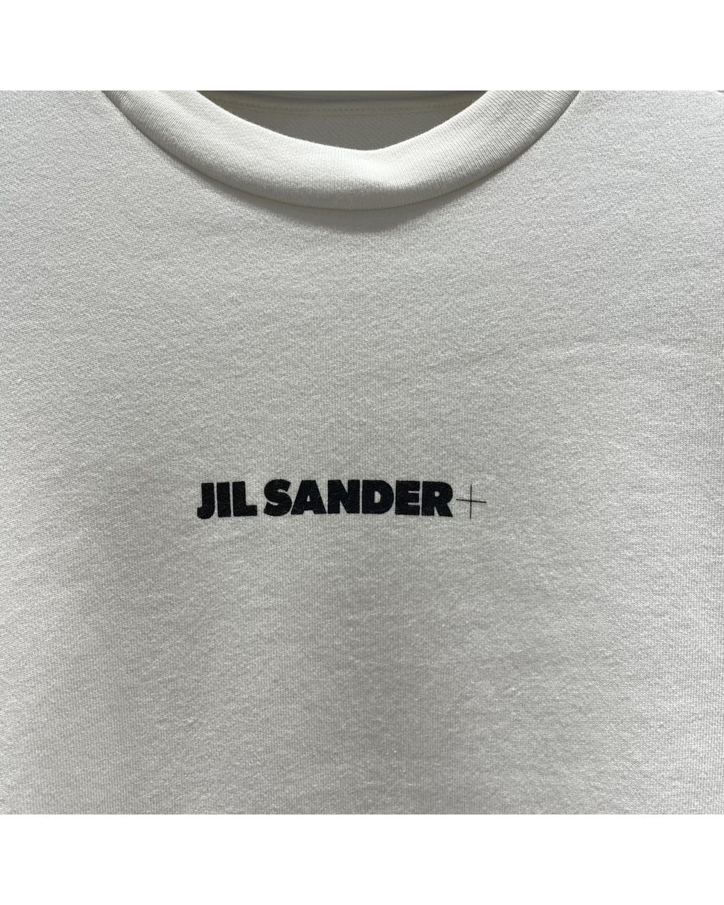 Jil Sander White Logo-Print Long-Sleeve Top