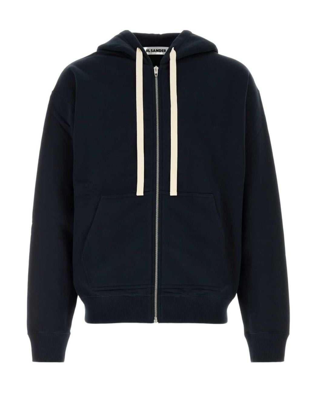 Jil Sander Blue Zip-Up Hoodie for men
