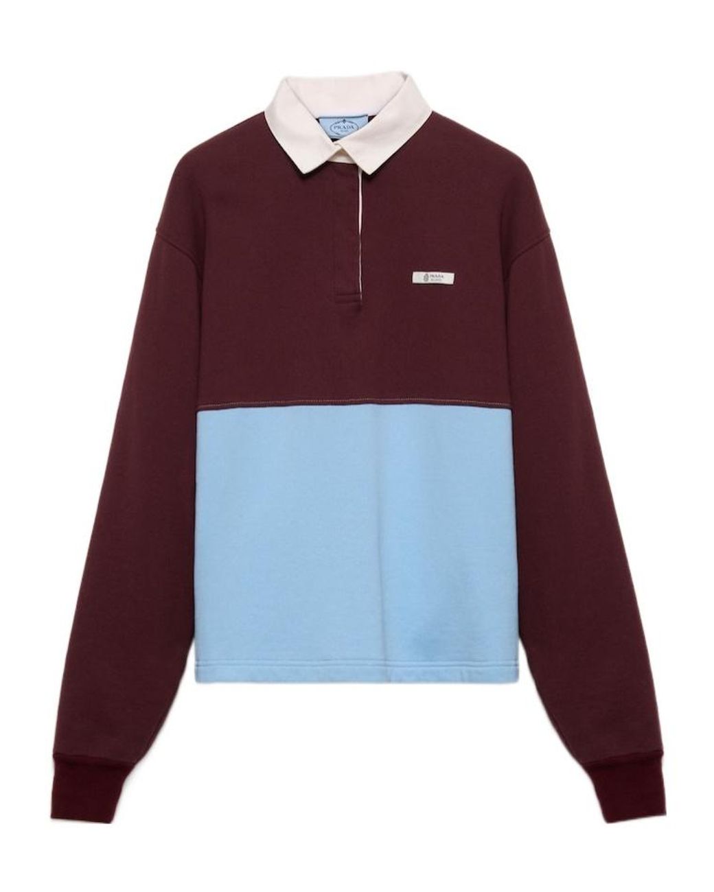 Prada Purple Cotton Long Sleeve Polo Shirt