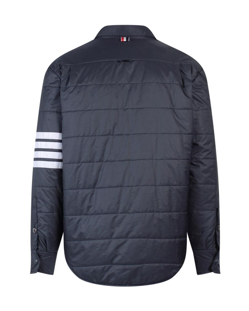 Thom Browne Blue 4-Bar Quilted Shirt Jacket for men