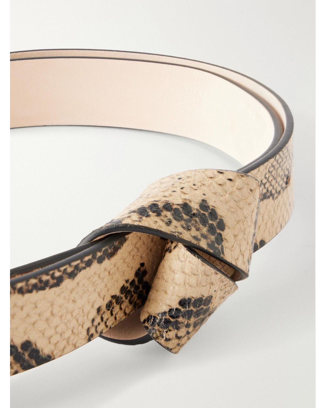 Isabel Marant Natural Snake-Effect Leather Belt
