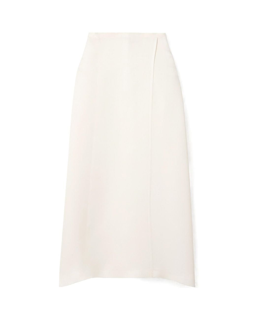 Khaite White Flanged Detail Skirt