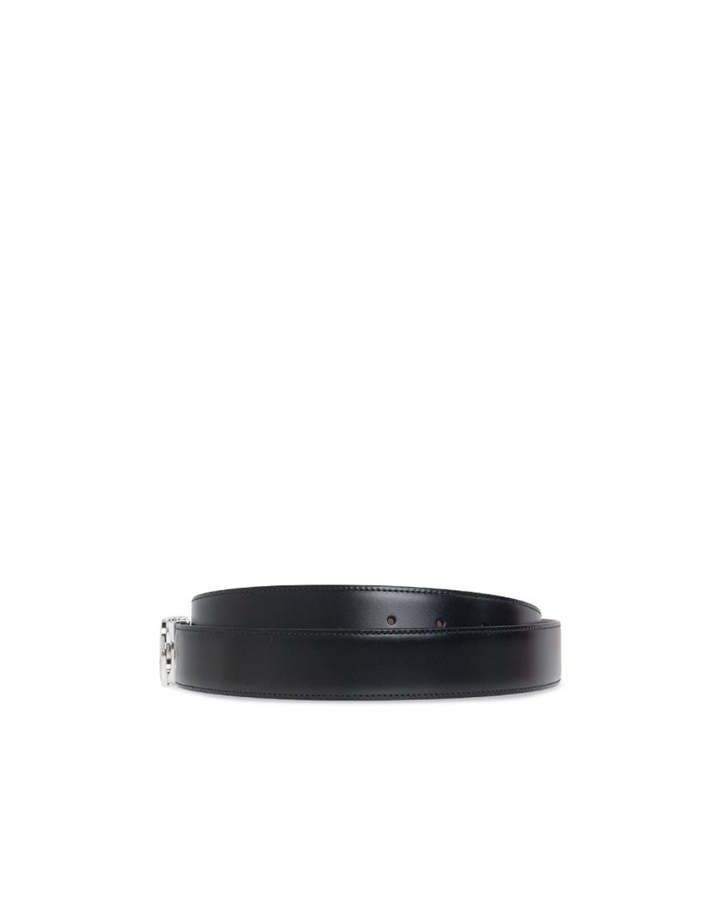 Ferragamo White Logo-Plaque Leather Belt for men