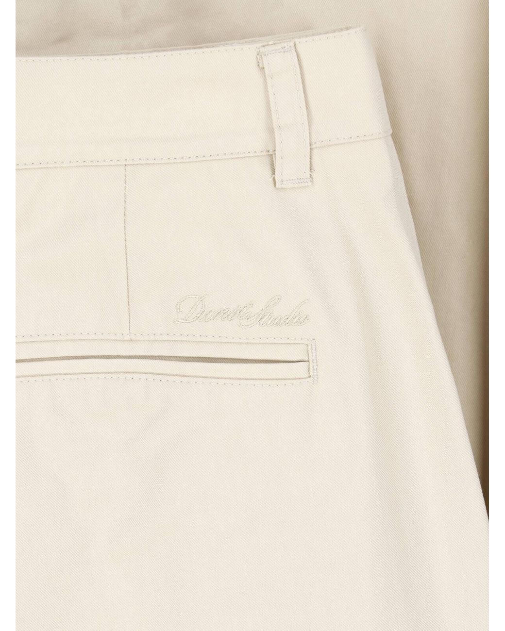 DUNST Natural Pleated Wide-Leg Pants