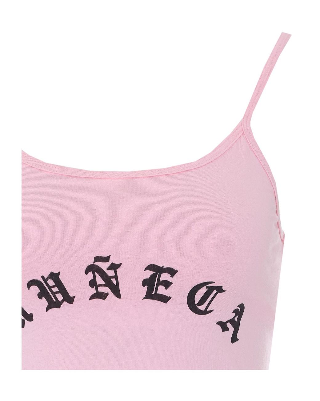 Willy Chavarria Pink Cholita Printed Cropped Tank Top