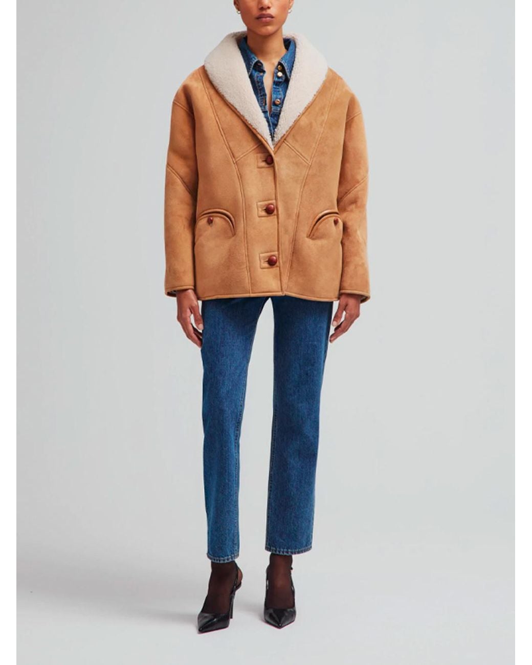 Blazé Milano Brown Button-Up Suede Jacket