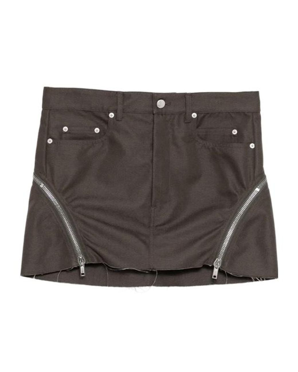 Rick Owens Gray Bolan Banana Mini Skirt