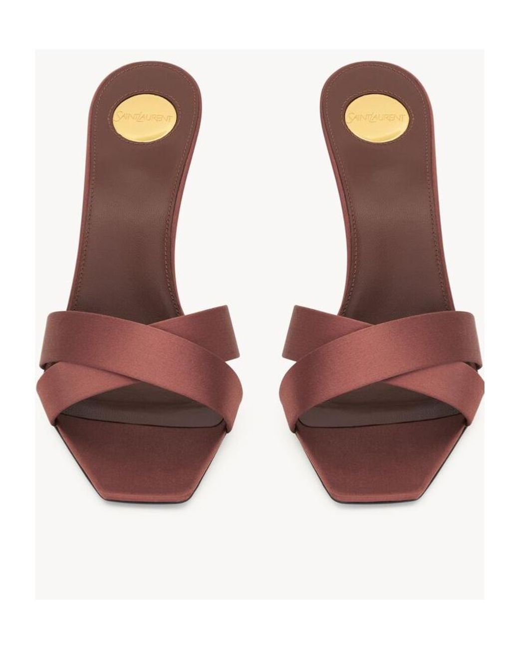 Saint Laurent Brown Opyum Open Toe Mules