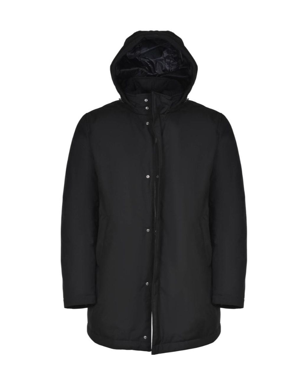 Herno Black Long-Sleeved Hooded Down Jacket for men