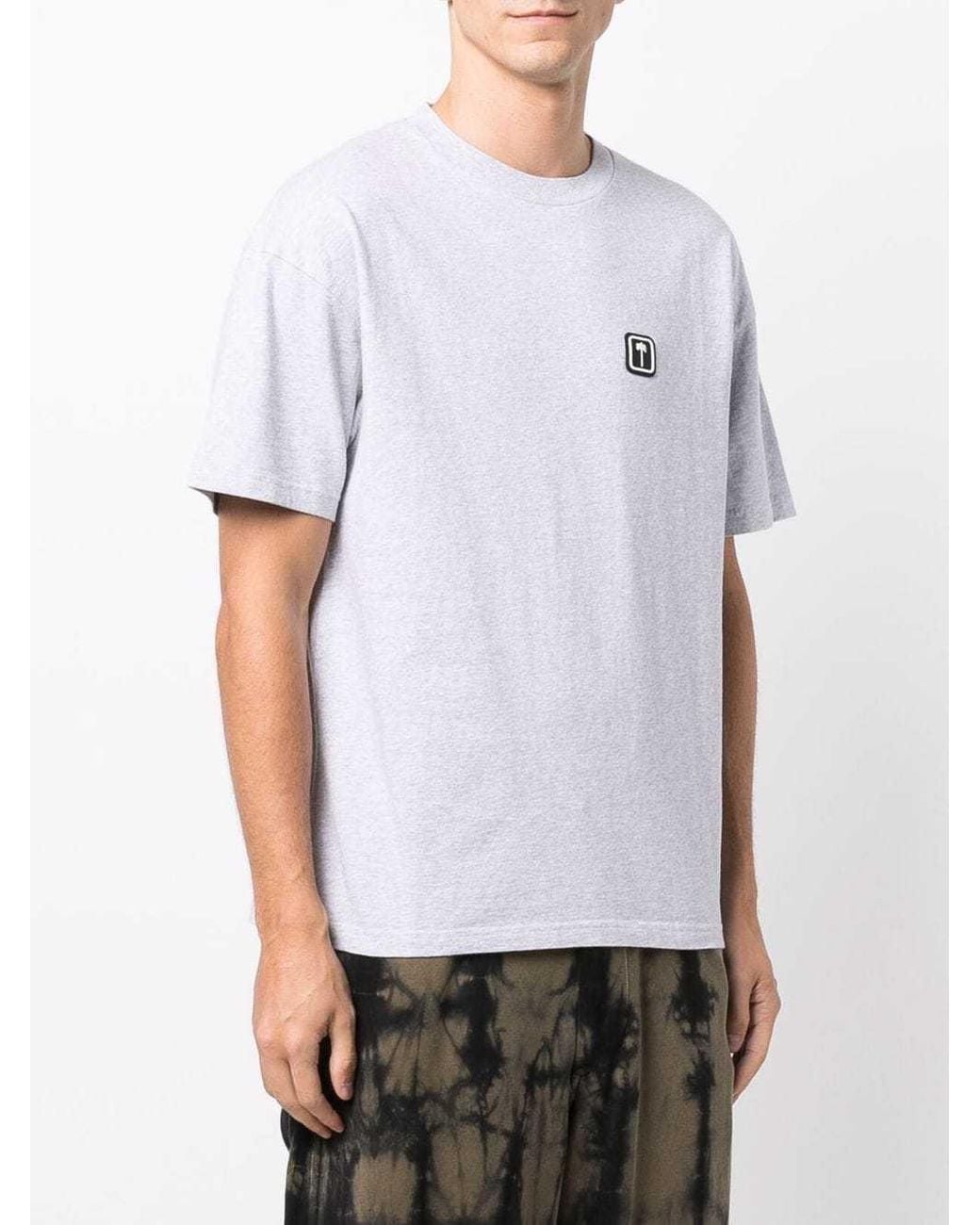 Palm Angels White Pxp Logo-Patch T-Shirt for men
