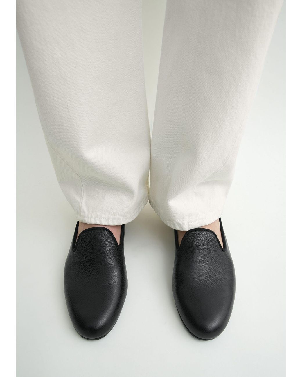 Totême Black Leather Loafers