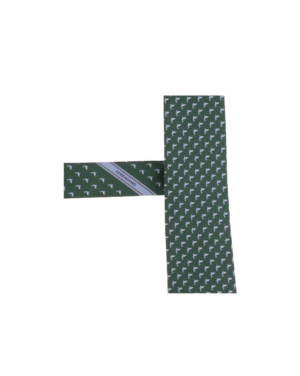 Ferragamo Green All-Over Pattern Tie for men