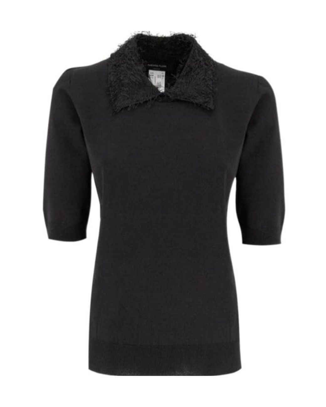 Fabiana Filippi Black Short-Sleeved Knitted Top