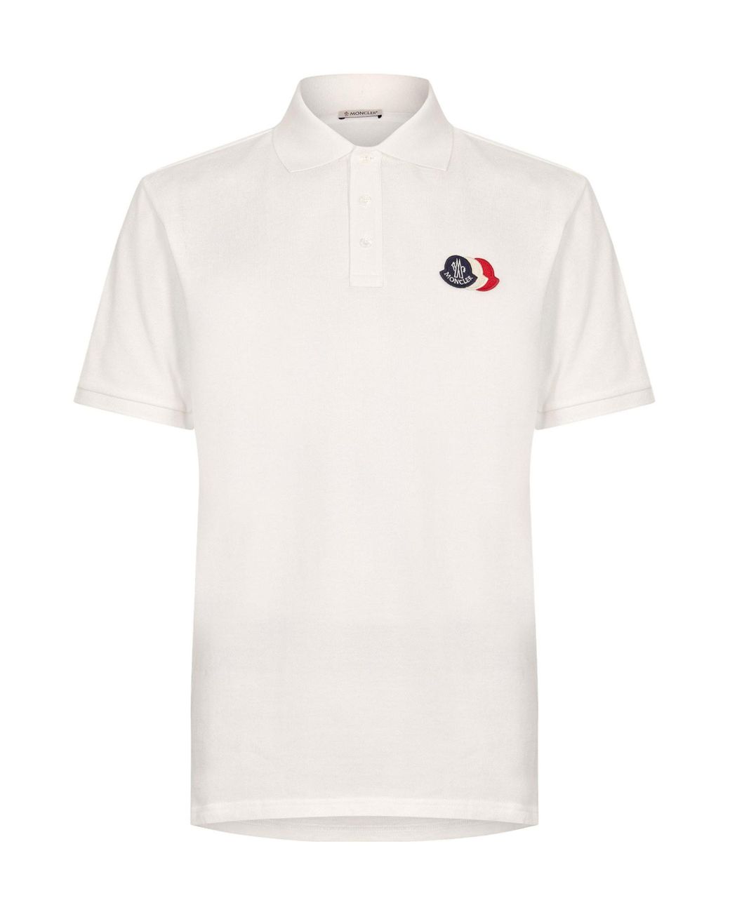 Moncler White Short Sleeve Polo Shirt for men