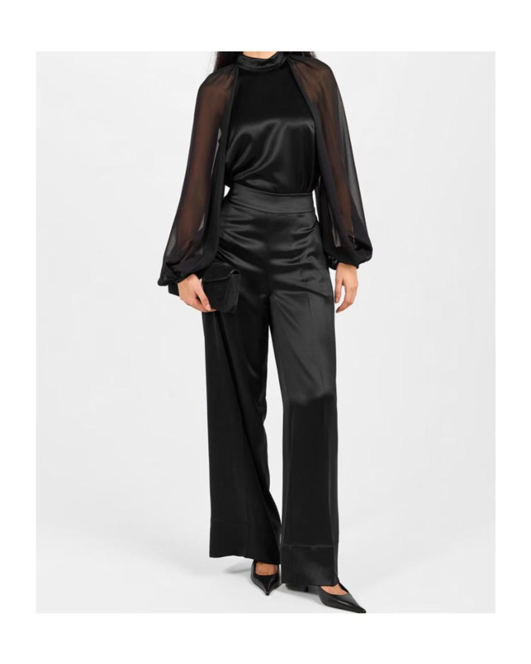 Joseph Black Elastic Waist Trousers