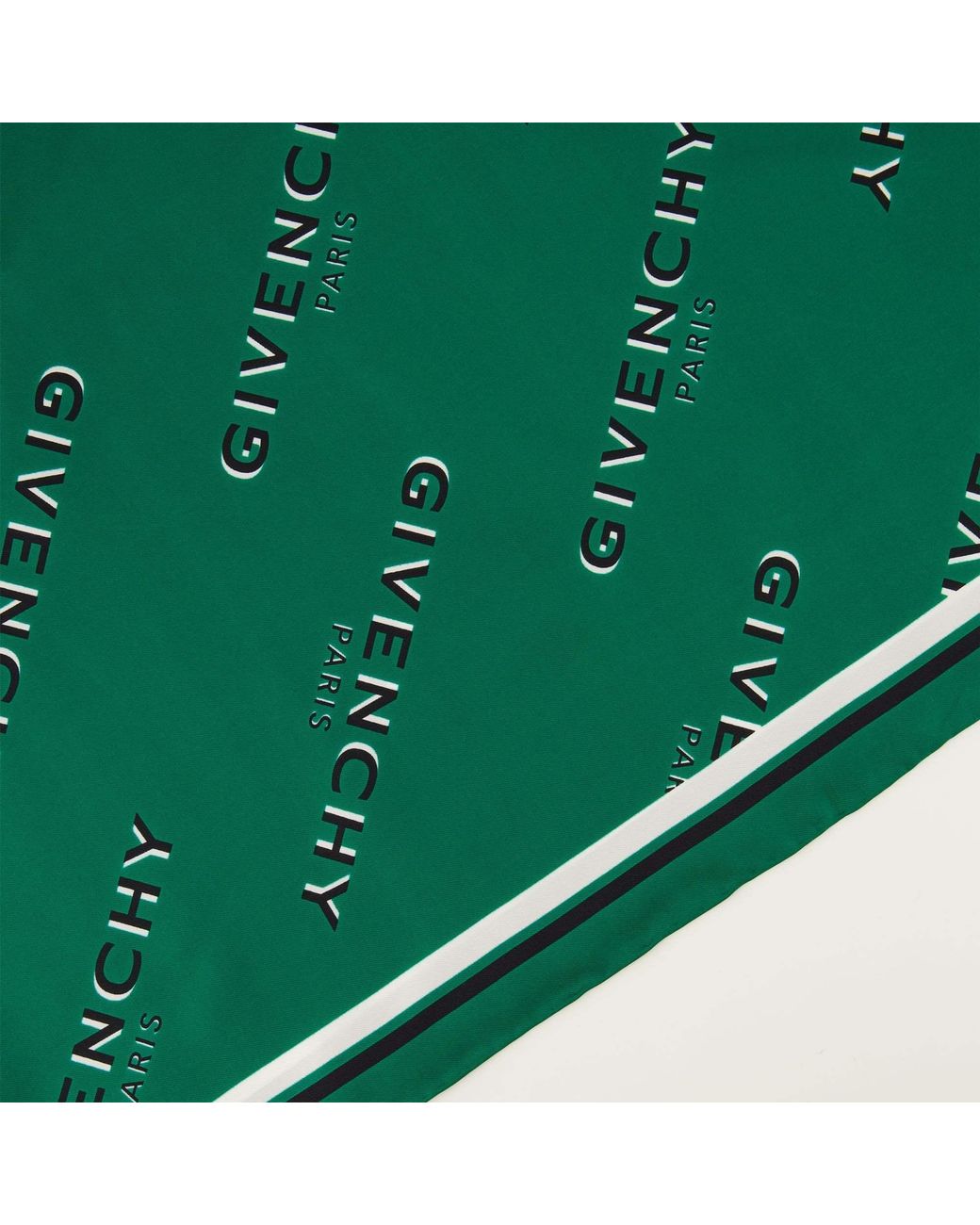 Givenchy Green Shadow Logo Square Scarf