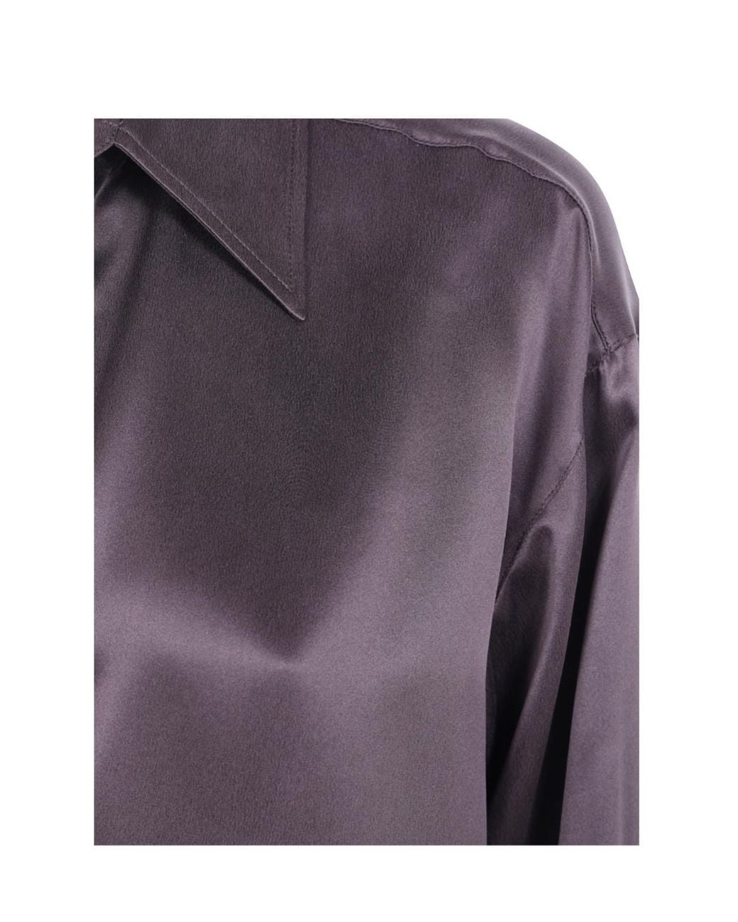 Tom Ford Purple Long Sleeve Deep V-Neck Top