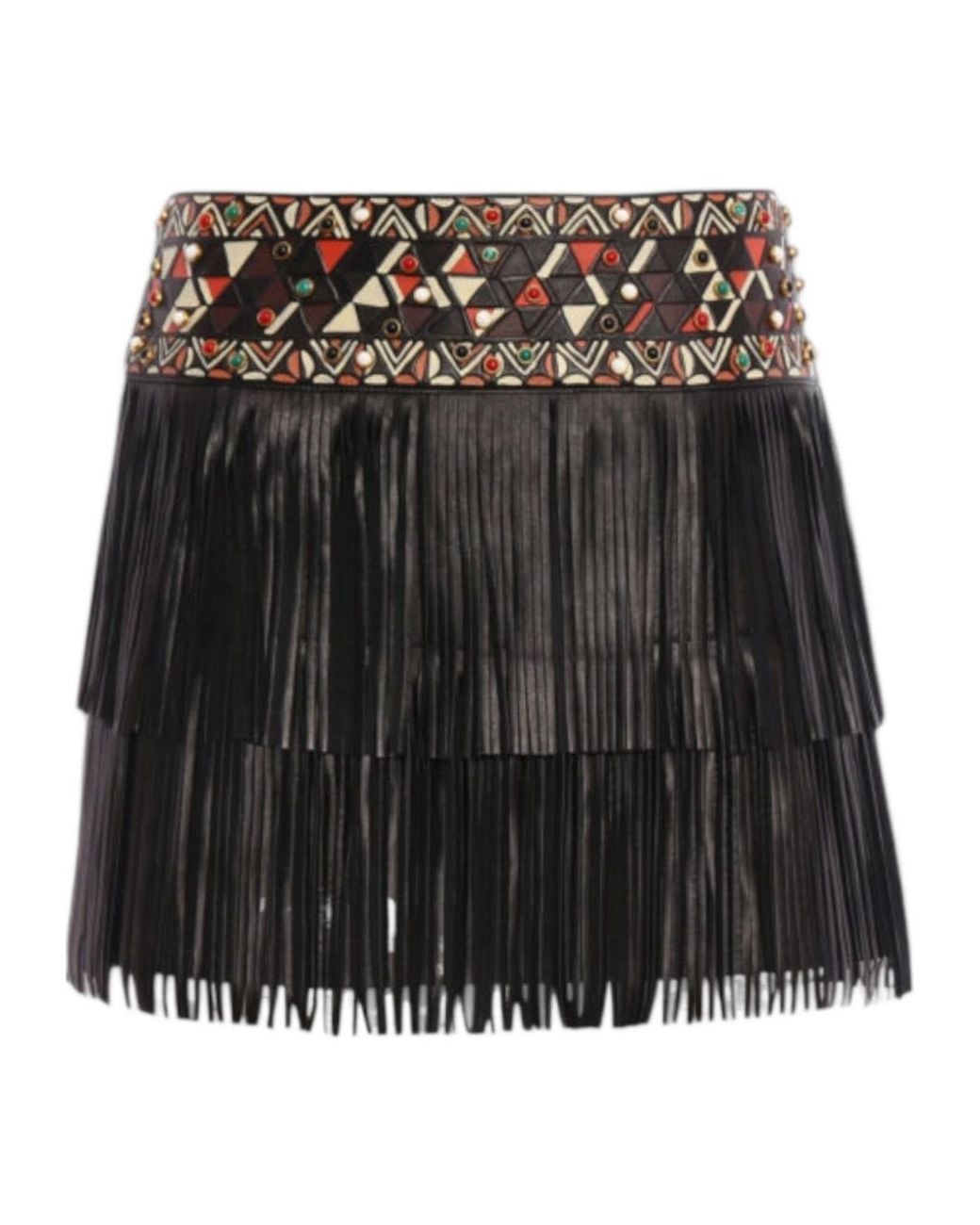 Valentino Black Fringed Skirt