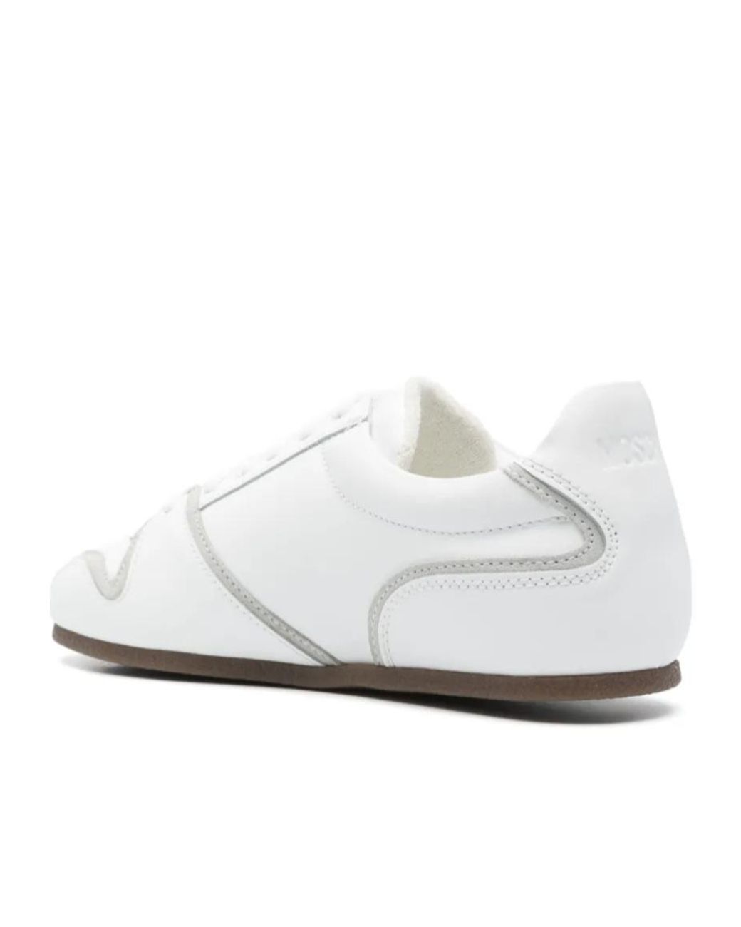 Moschino White Logo-Embossed Lace-Up Sneakers for men
