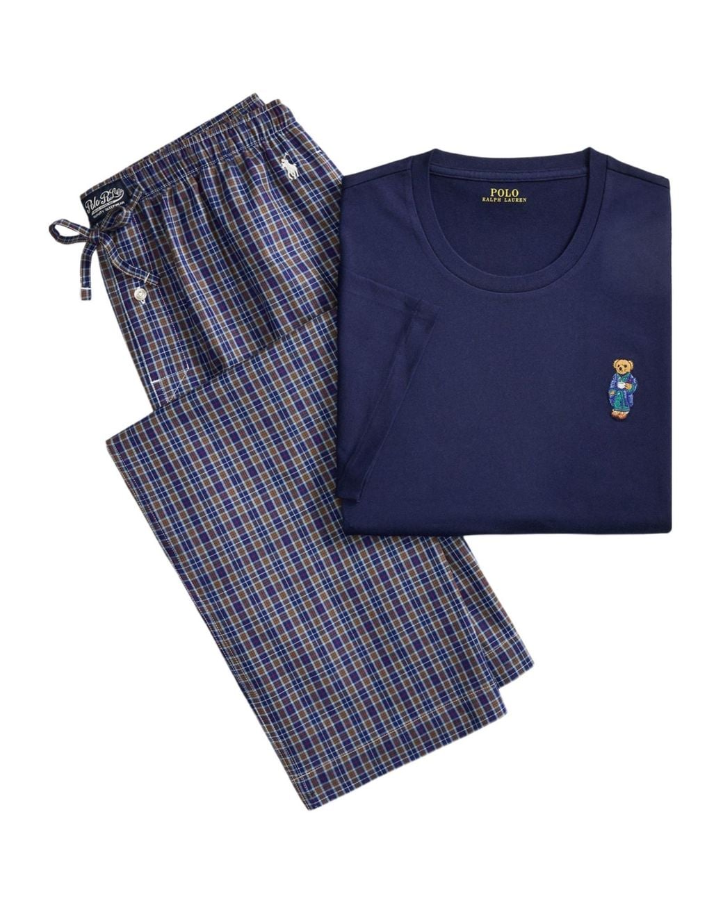 Polo Ralph Lauren Blue Printed Long Sleeve Pajamas for men