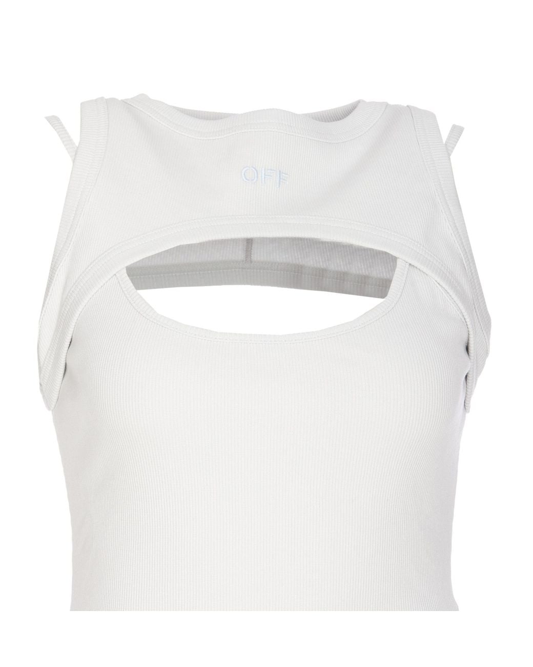 Off-White c/o Virgil Abloh White Off Sleeveless Cut-Out Top