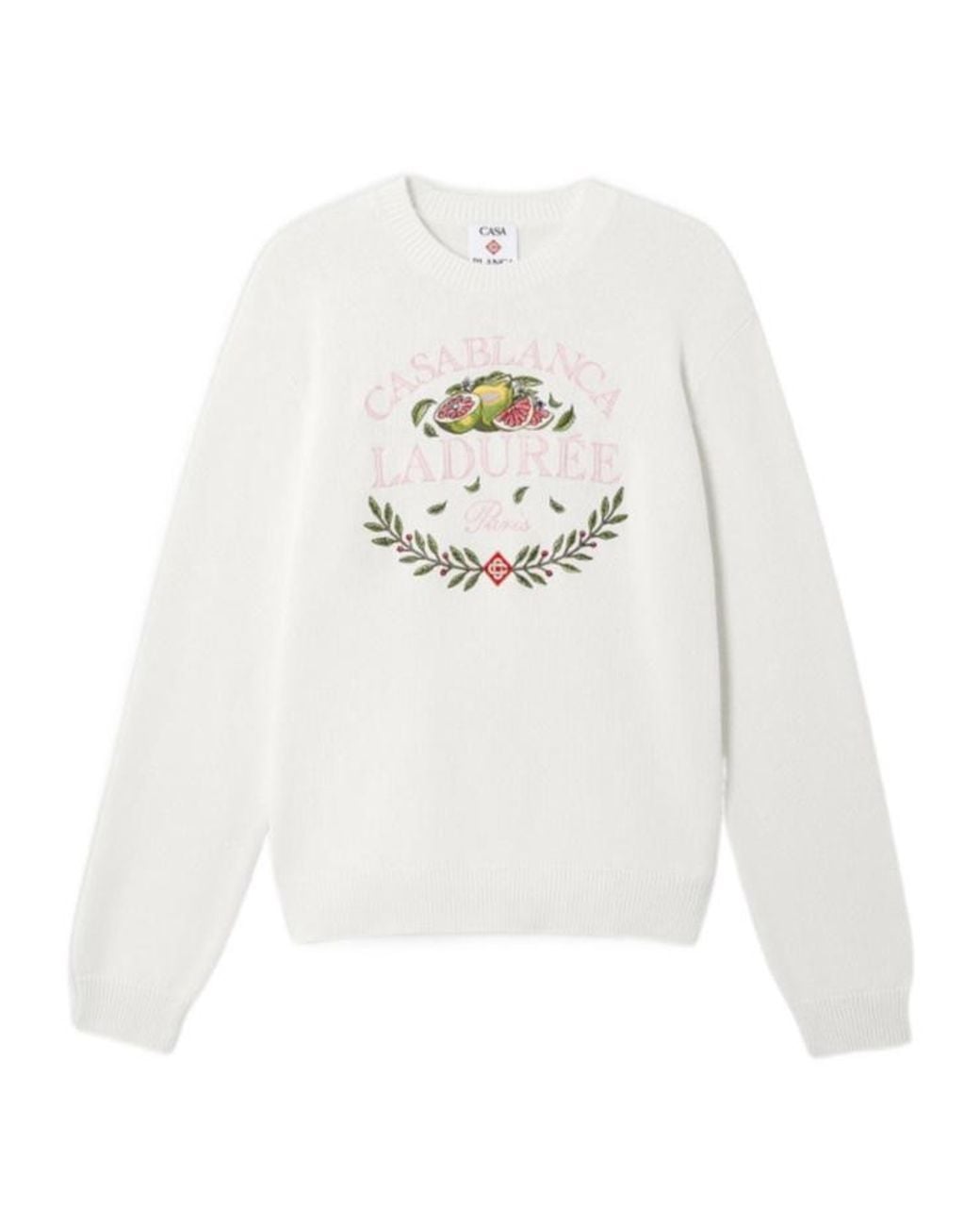 Casablanca White X Laduree Crew-Neck Cotton Jumper for men