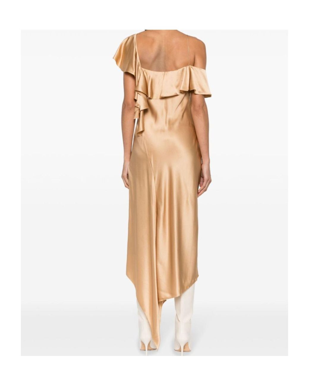 Céline Metallic Asymmetric Lingerie Dress