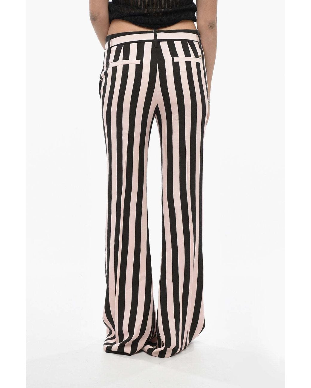 DSquared² White Striped Flared Trousers