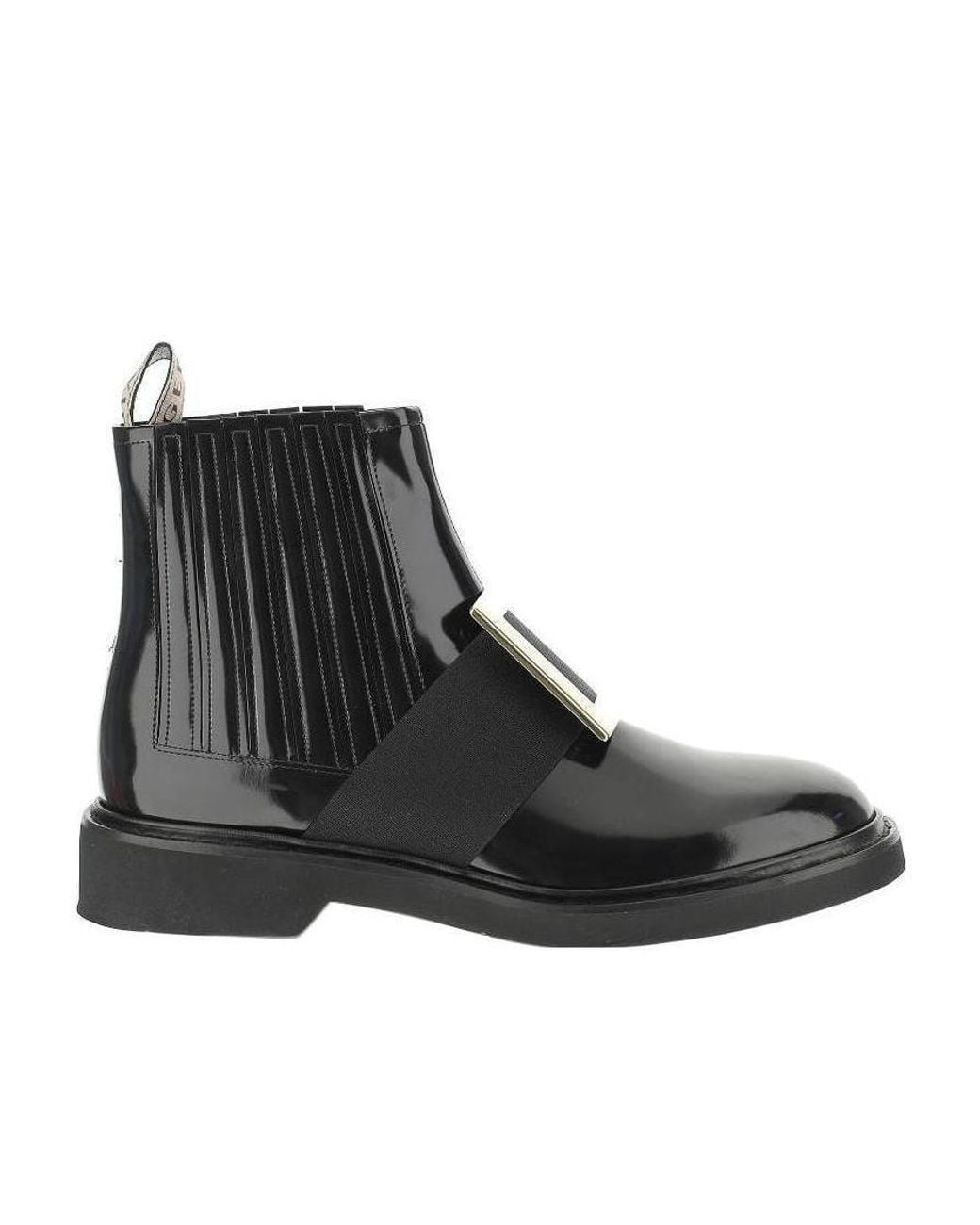 Roger Vivier Black Viv' Rangers Buckle Chelsea Boots