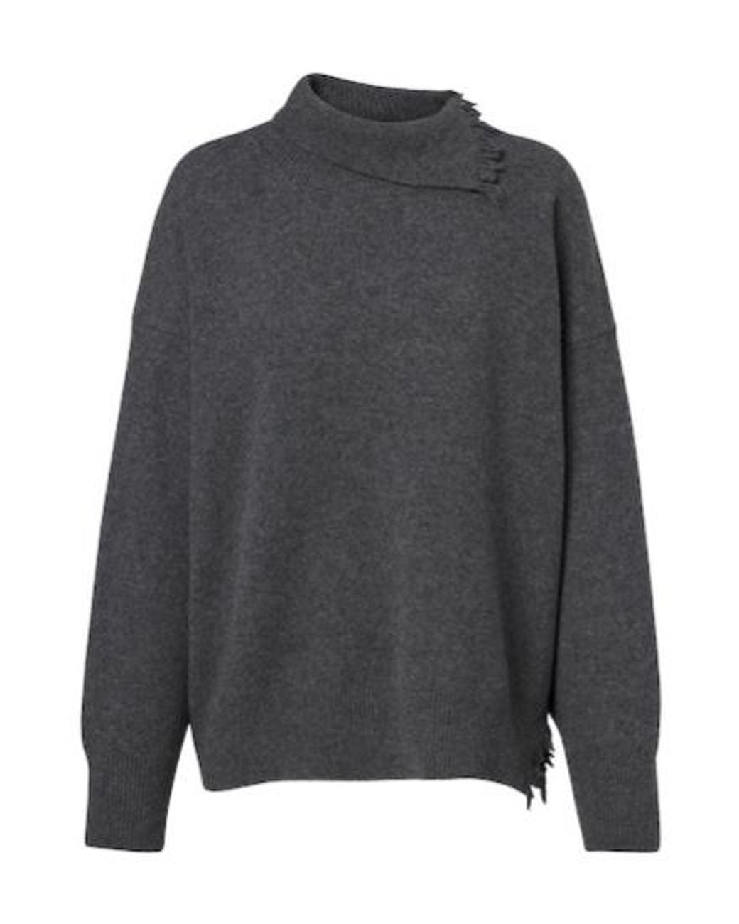 Rohe Gray Distressed Wool-Blend Sweater