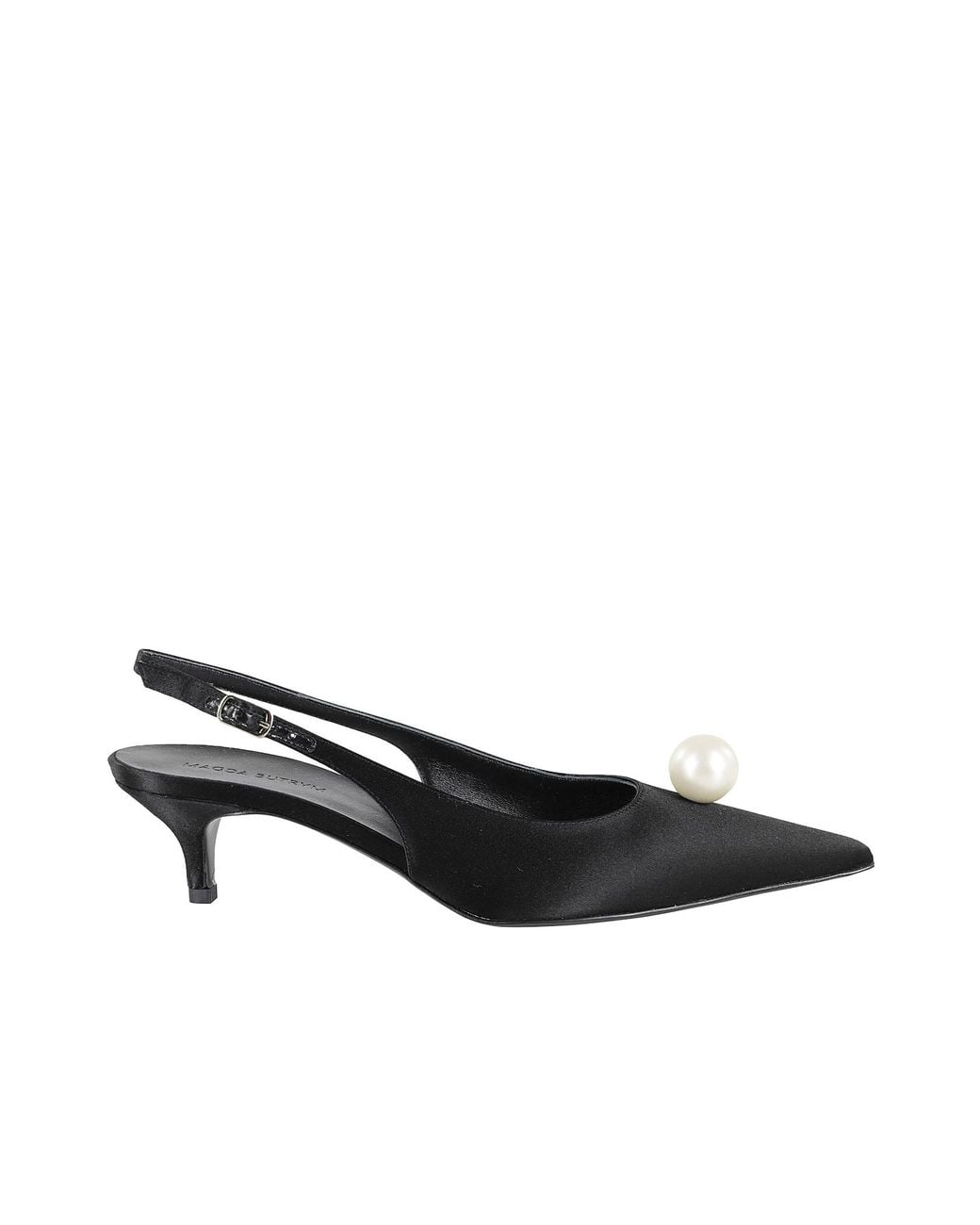 Magda Butrym Black Magda Burtym Embellished Slingback Satin Pumps