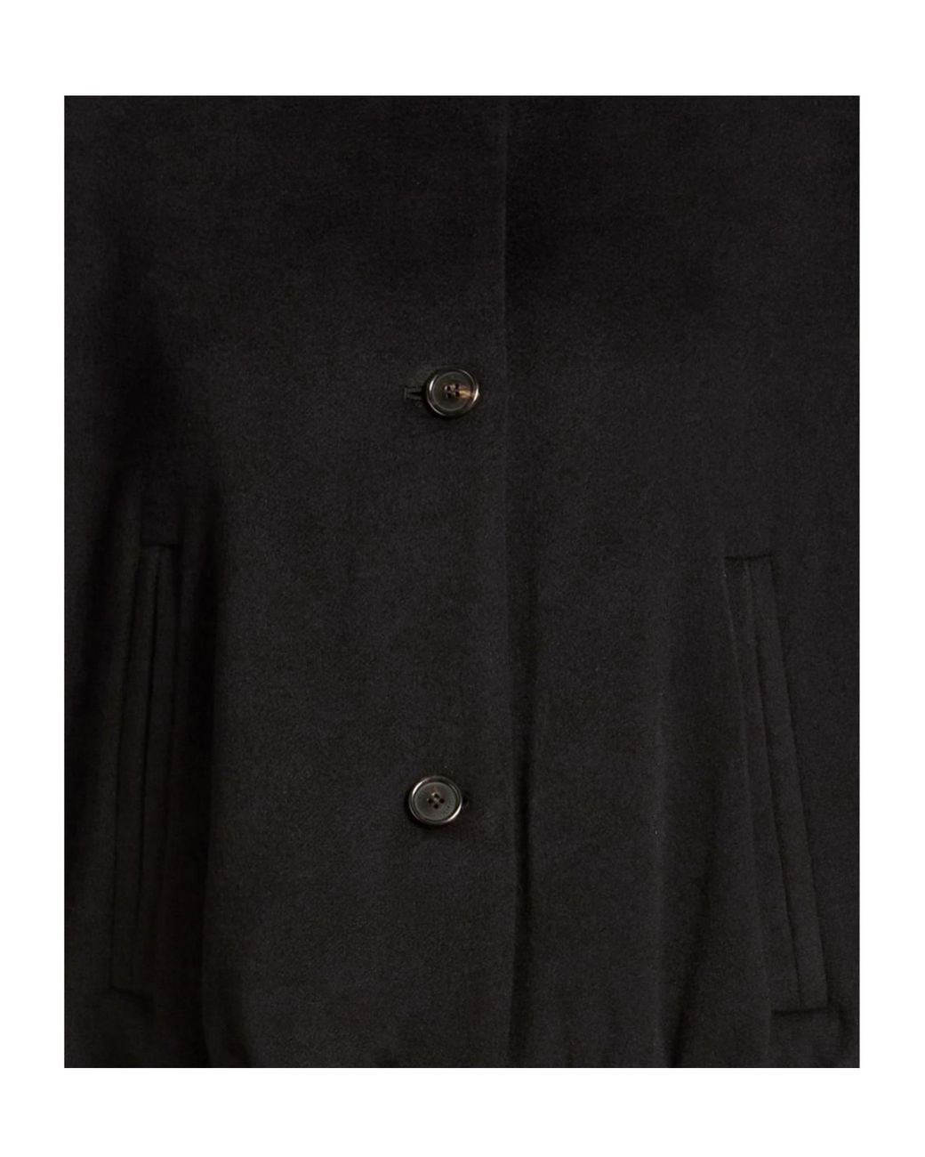 Max Mara Black Solid-Color Cashmere Coat