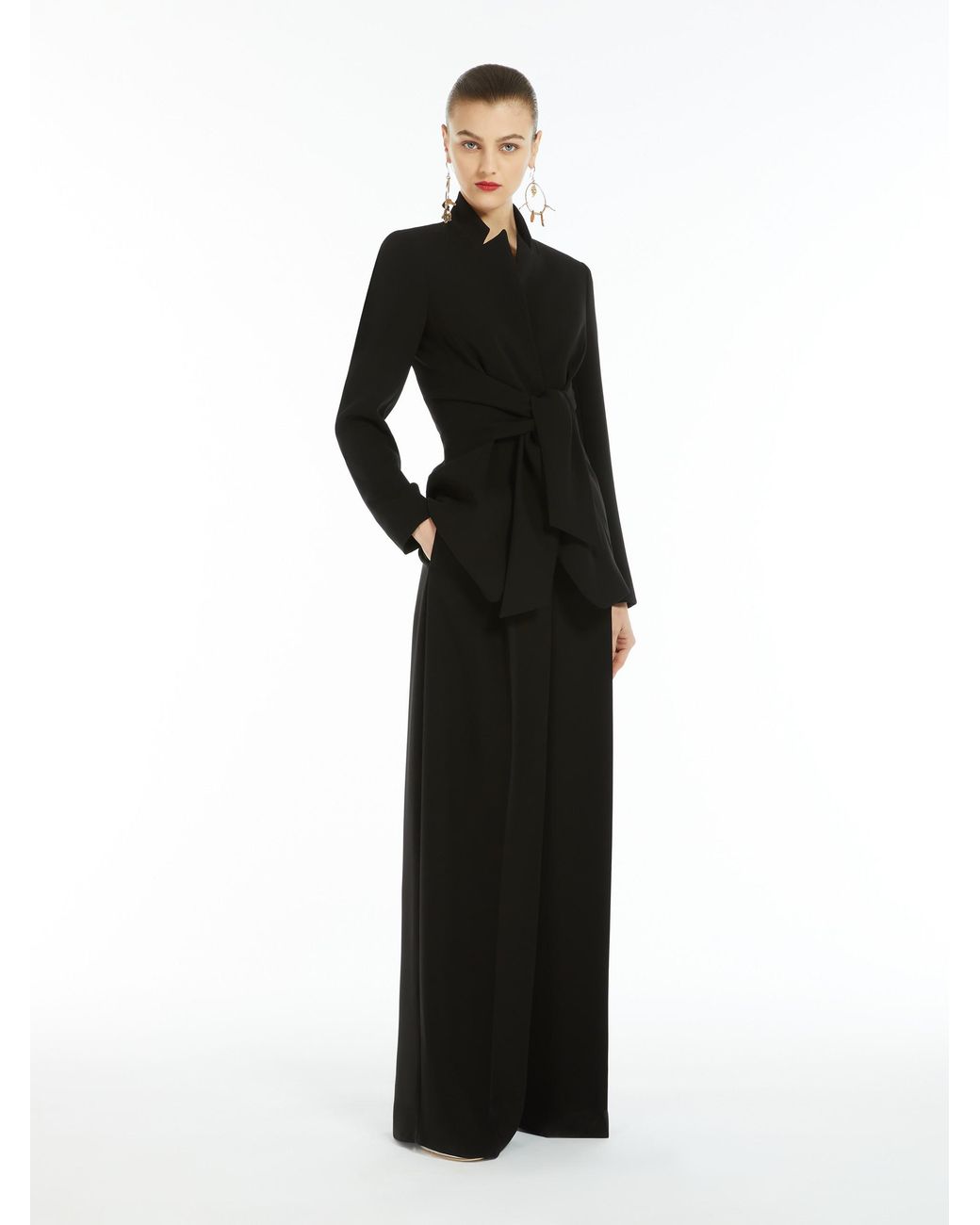 Max Mara Black Sportmax High Waist Wide Leg Pants