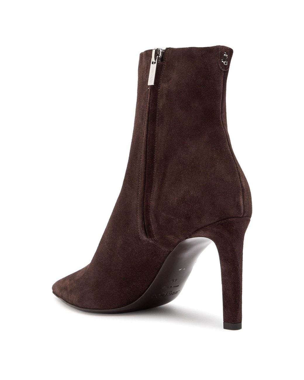 Jimmy Choo Brown Suede Pointed-Toe Heeled Ankle Boots