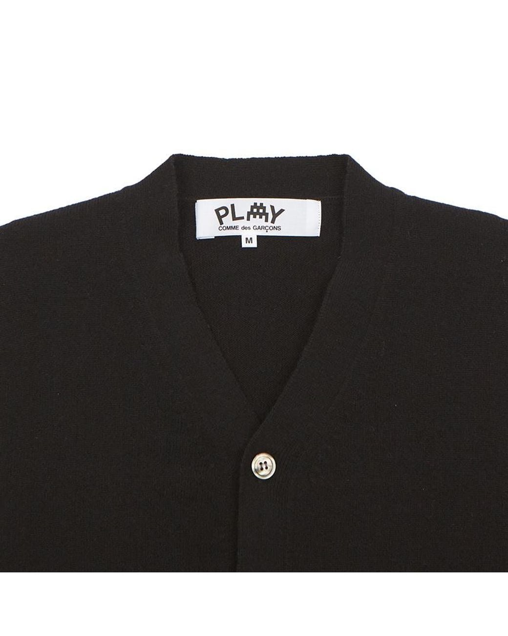 COMME DES GARÇONS PLAY Gray X Invader Pixelated-Heart Cardigan for men
