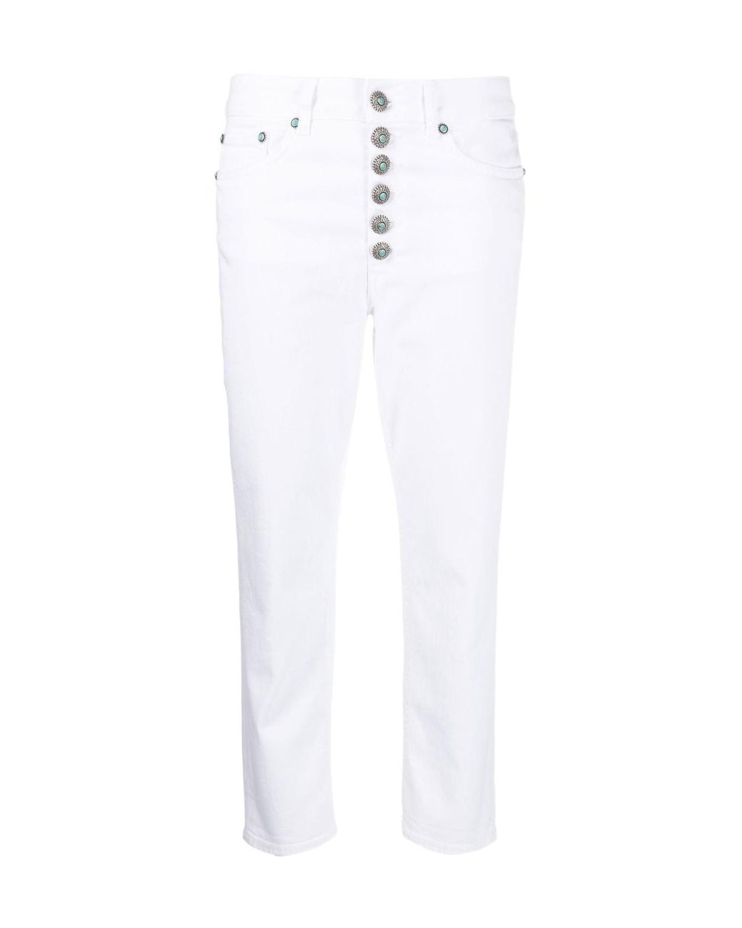Dondup White Logo Patch Trousers