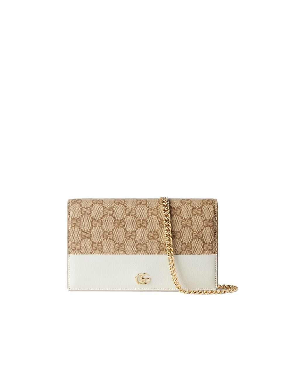 Gucci Natural Gg Marmont Wallet On Chain