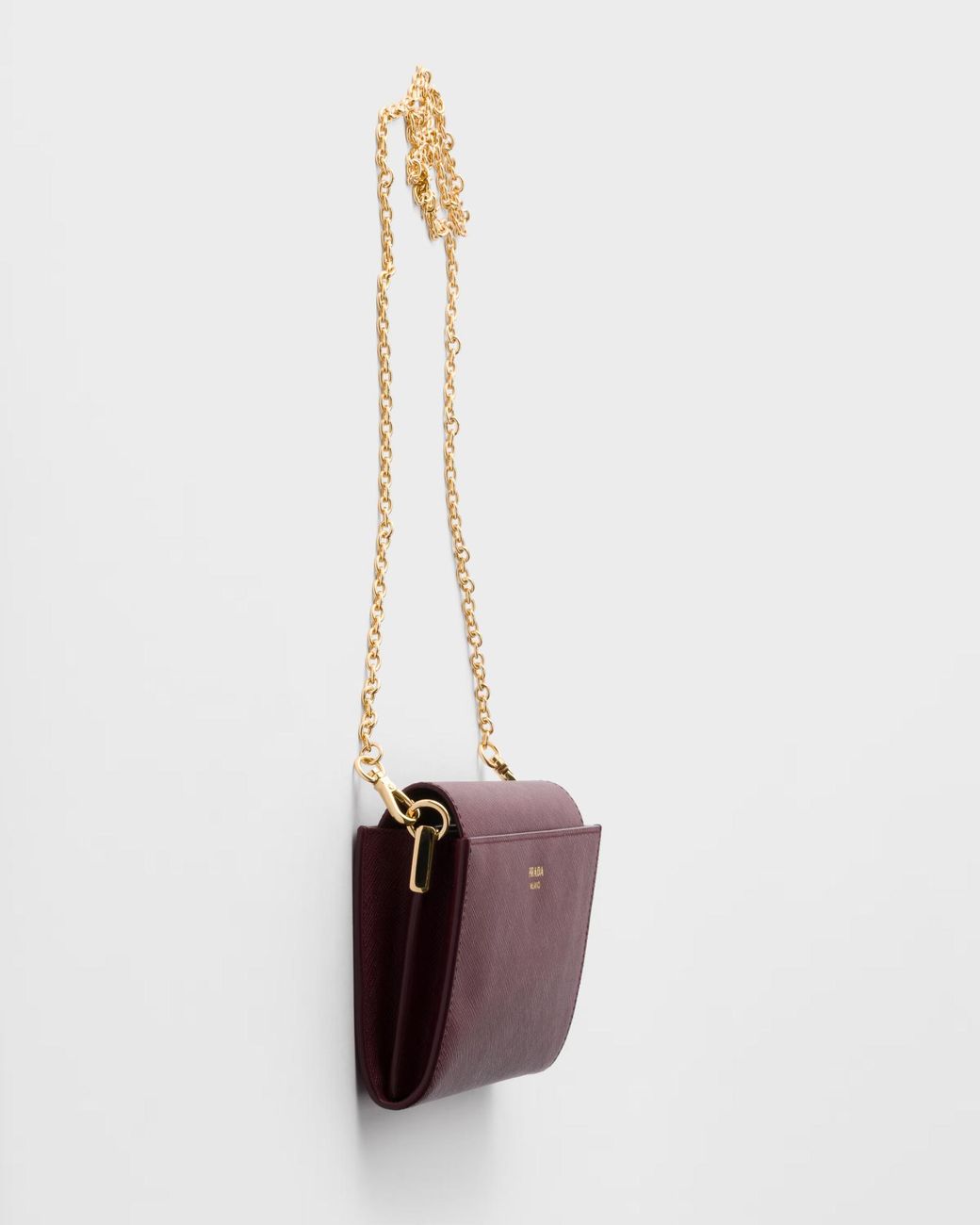 Prada Purple Saffiano Leather Wallet With Shoulder Strap