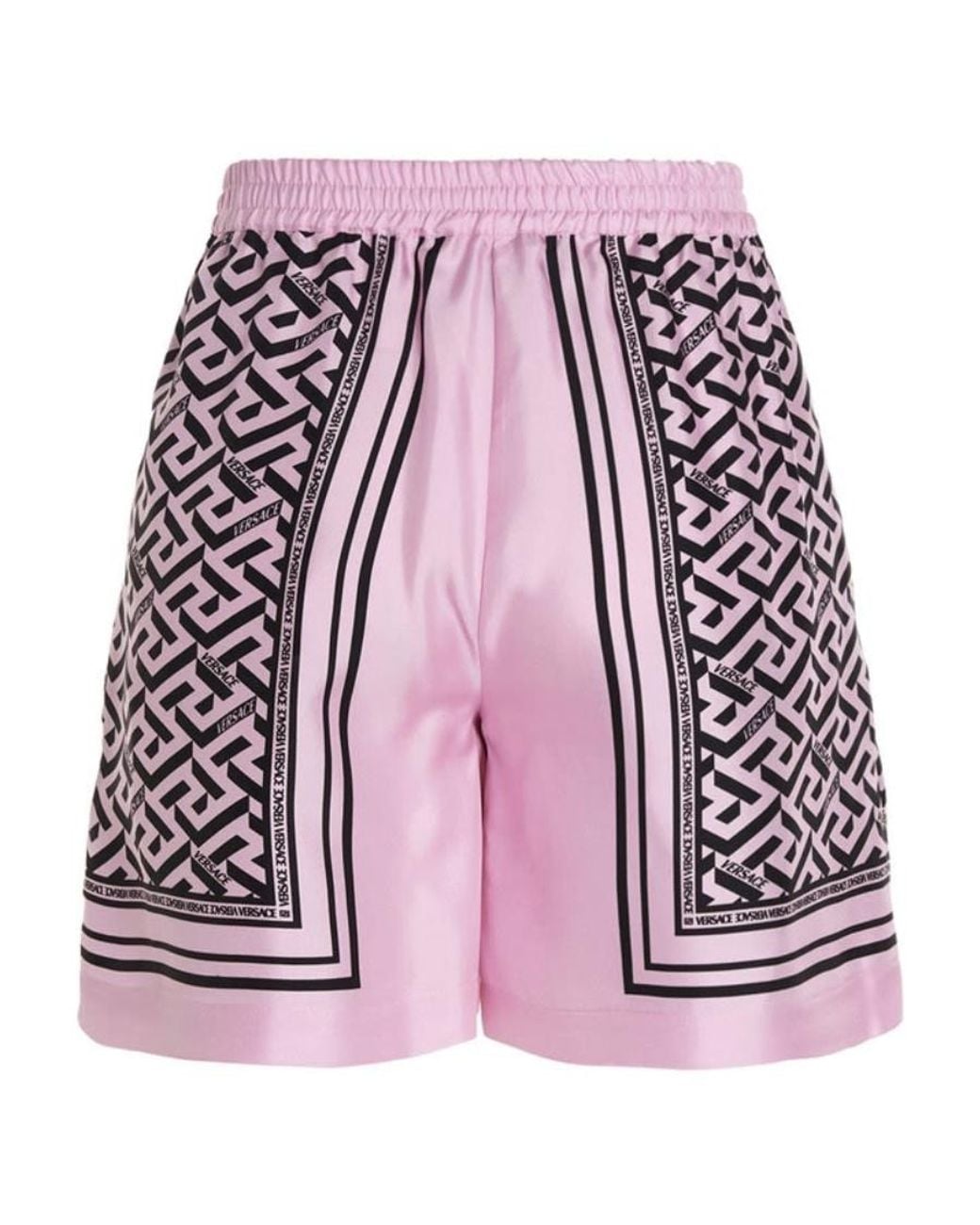 Versace Red Logo Detailed Drawstring Shorts