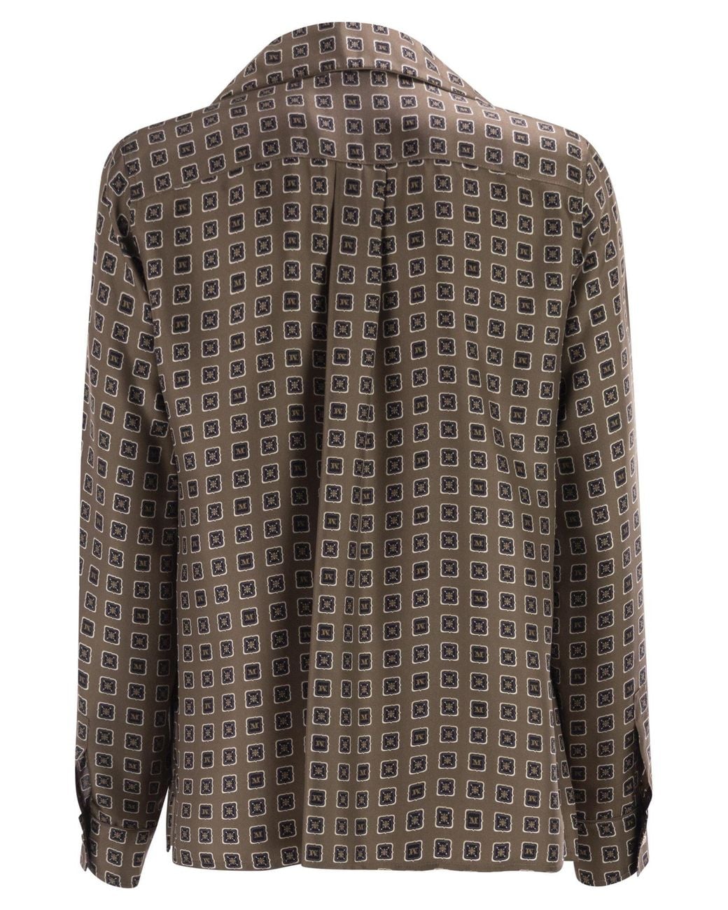 Max Mara Brown Disco All-Over Printed Button-Up Shirt