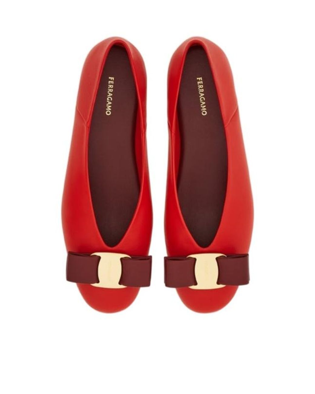 Ferragamo Red Vara Bow Ballet Flat