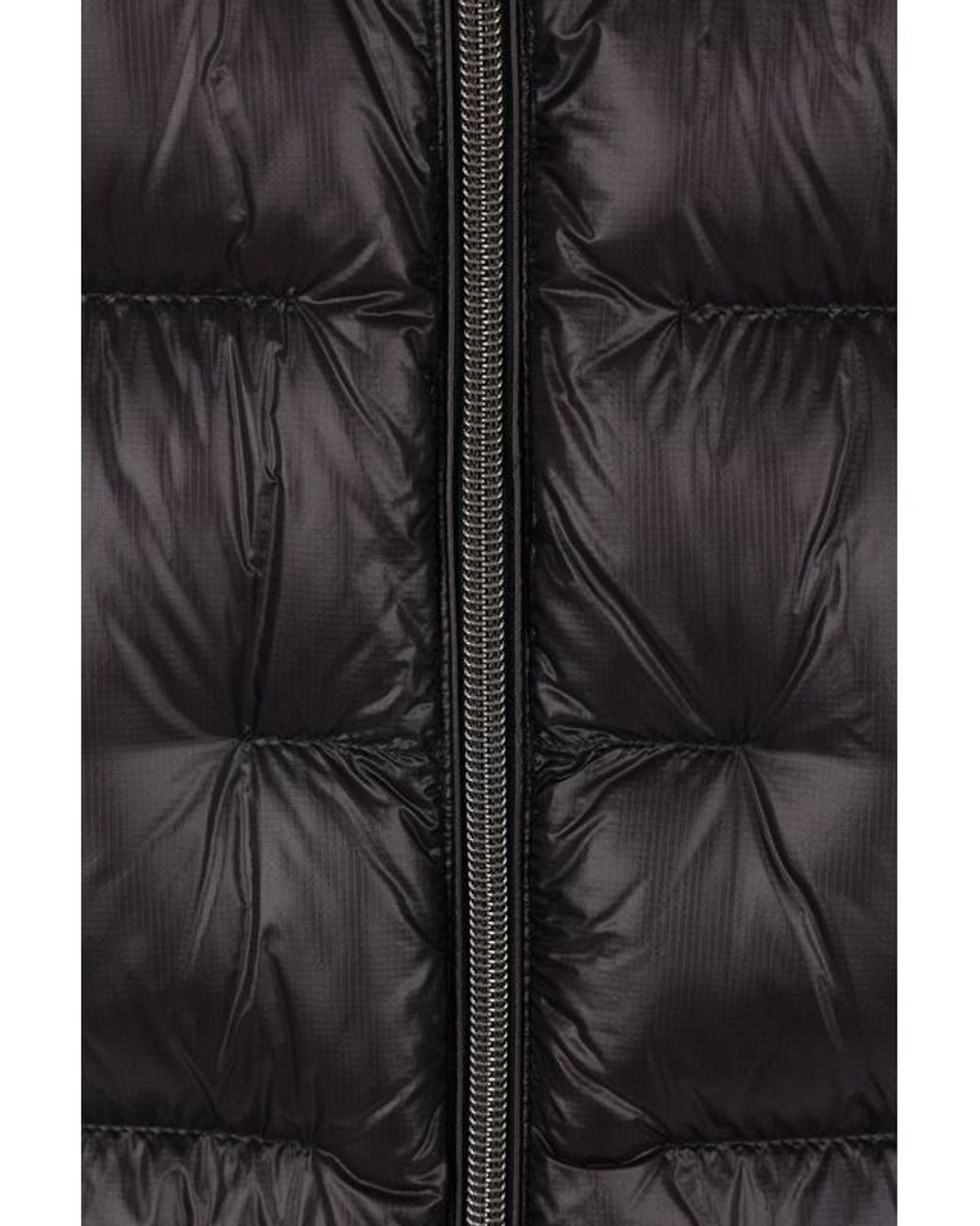 Herno Black Quilted Zip-Up Hooded Jacket for men