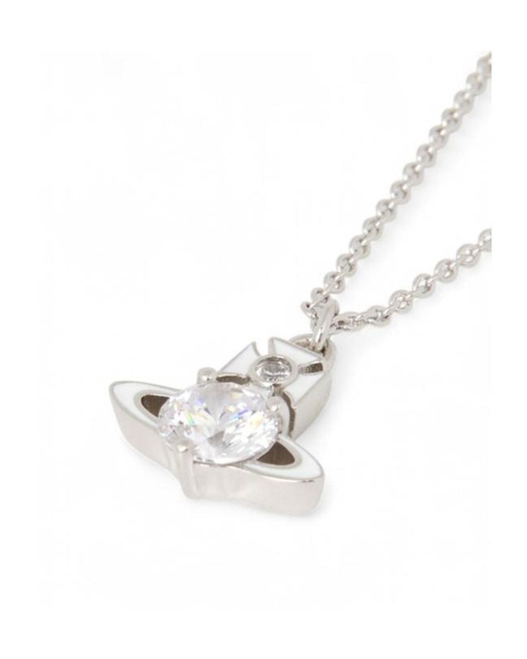 Vivienne Westwood White Millie Pendant Necklace