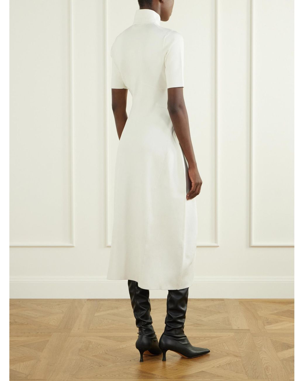 Proenza Schouler White Mathilde Ribbed Stretch-Jersey Midi Dress
